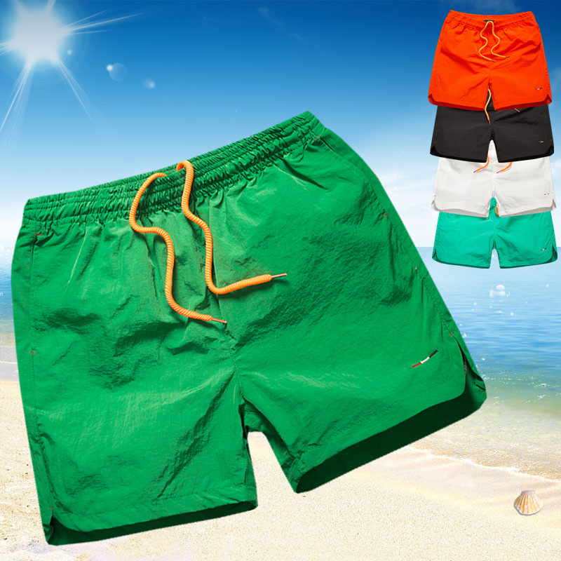 Internet Trendy Shorts Men's Trendy Loose Solid Color Beach Pants Social Spirit Guy Big Pants Outer Wear Sports Triple Pants