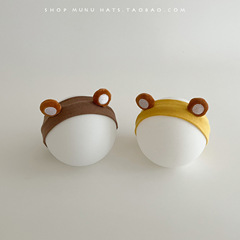 Infant headband with cute bear ears, Korean style, brain protector for summer, thin model, new baby beanie with open forehead