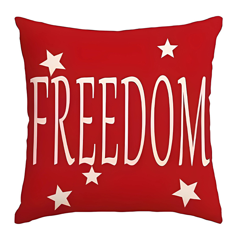 Transfronterizo Día de la Independencia de Amazon impresión lino almohada funda aniversario para celebrar el hogar vestido almohada funda mayorista