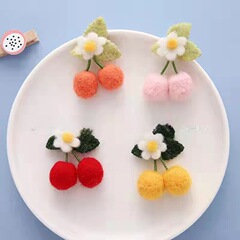 韓版羊毛氈櫻桃水果服裝配飾髮飾配件輔料配飾工廠直銷