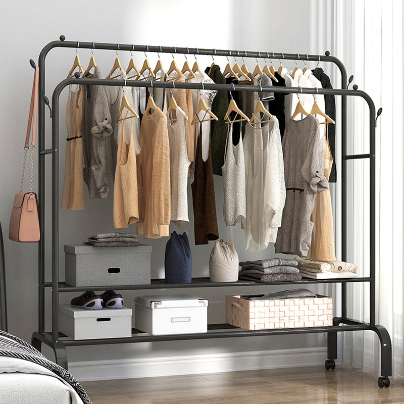 Coat rack bedroom floor simple hanger home indoor non-occupying space vertical clothes hanger storage rack