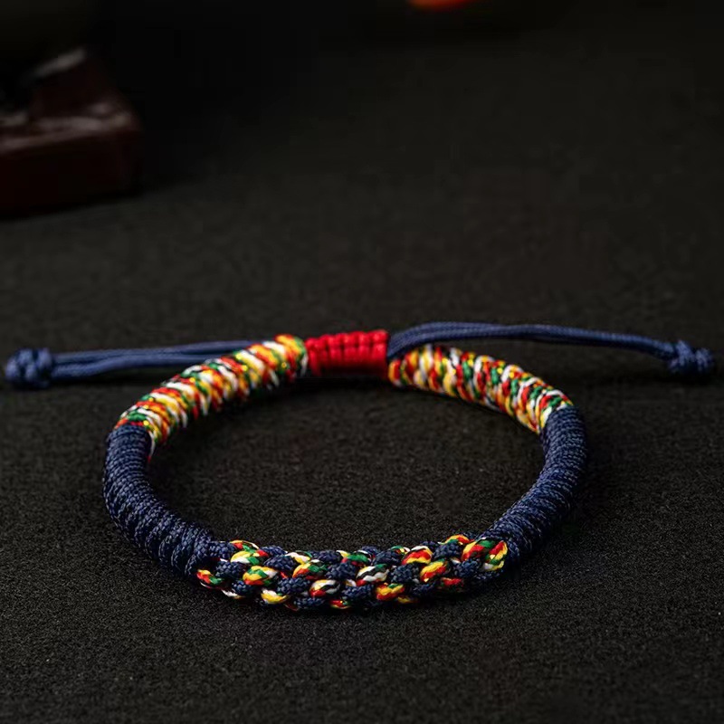 Pulsera de nudo de diamante Ruyi estilo étnico pareja regalo tirón tejido a mano año de nacimiento pulsera de cuerda roja hombres y mujeres