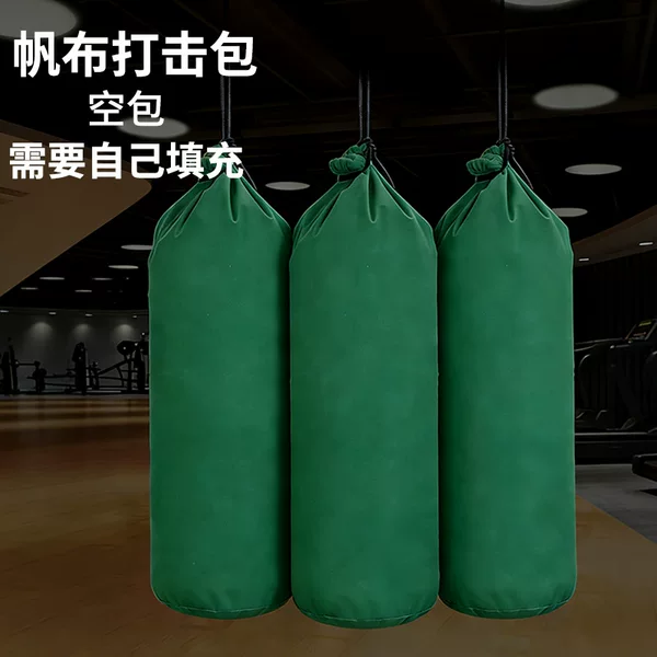 Training empty sandbag, canvas empty punching bag for adults and children, home-use hanging punching bag, self-filling boxing bag