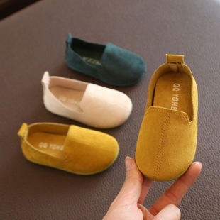 Children's Canvas Shoes Spring and Autumn Style for Boys and Girls, Low-Top Soft-Soled Lightweight Cloth Shoes, Square-Toe Single Shoes Trendy One Piece