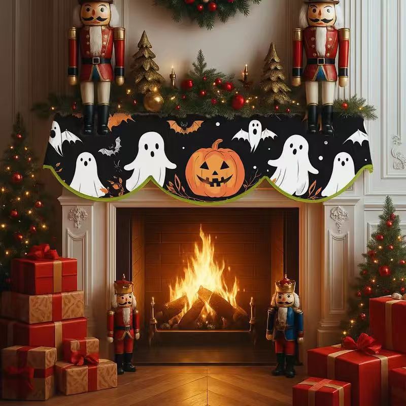 Transfronterizos para Halloween noche fiesta calabaza tabla bandeja hogar chimenea tabla decoración de tela