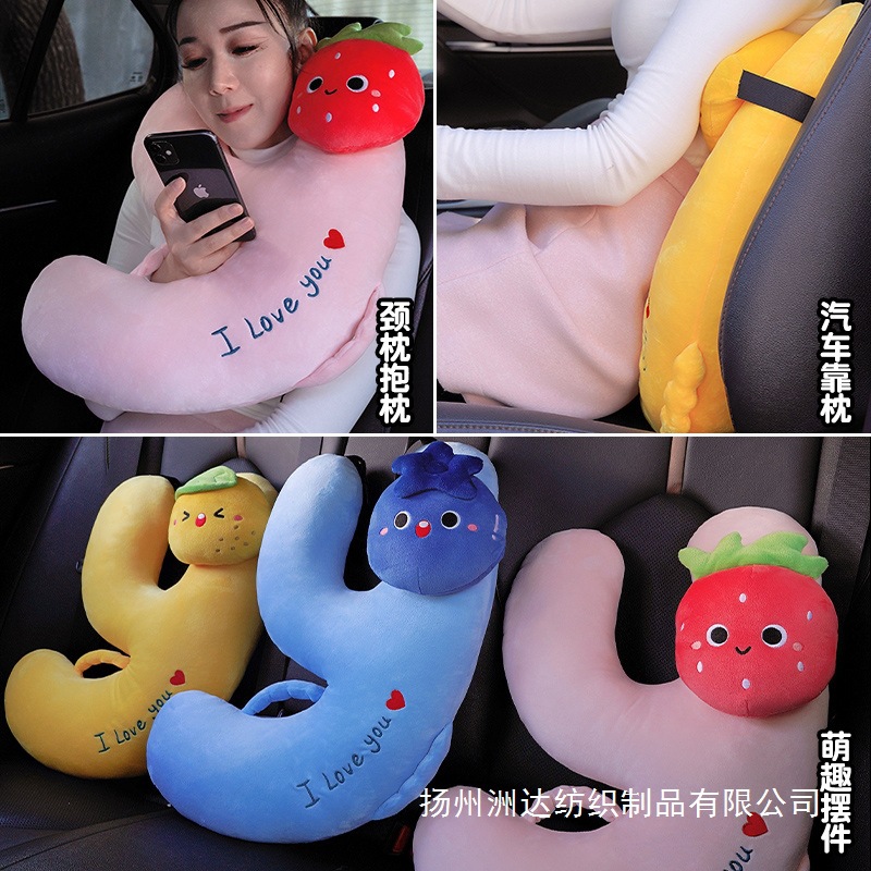 almohada anti-asfixia para niños en automóviles, almohada para dormir en automóviles para adultos en la fila trasera en automóviles de larga distancia