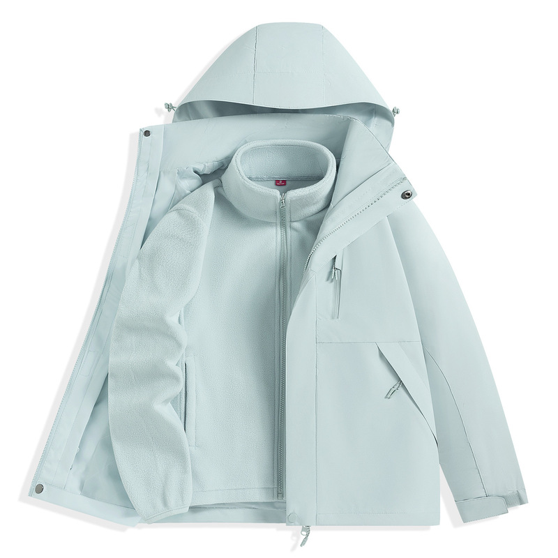 冲锋衣男女女款小个子三合一可拆卸两件套户外防风防水登山服外套|undefined