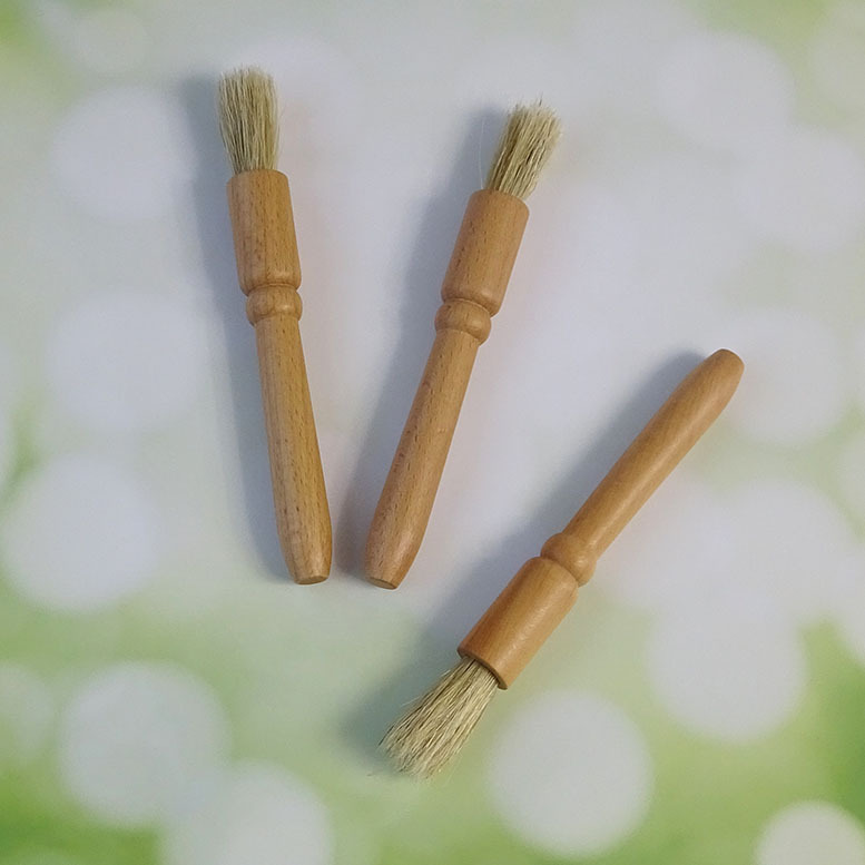 Coffee Powder Cleaning Brush Manual Coffee Grinder Brush Coffee Shop Bar Cleaning Small Brush Boar Bristle Round Wooden Handle