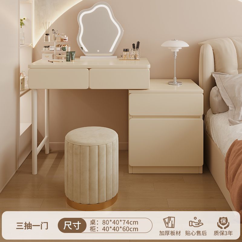 서랍 3개와 수납장 1개 80cm + 구름거울 + 원형스툴