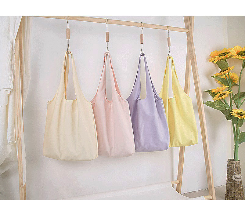 Women's Large Canvas Solid Color Basic Open Canvas Bag display picture 1