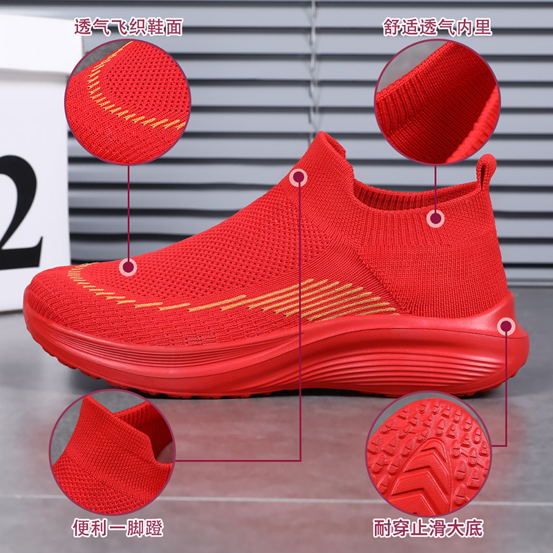 Zapatos de mujer 2025 verano envío transfronterizo zapatos de madre zapatos de talla grande zapatos de tela de mujer calcetines de un pie