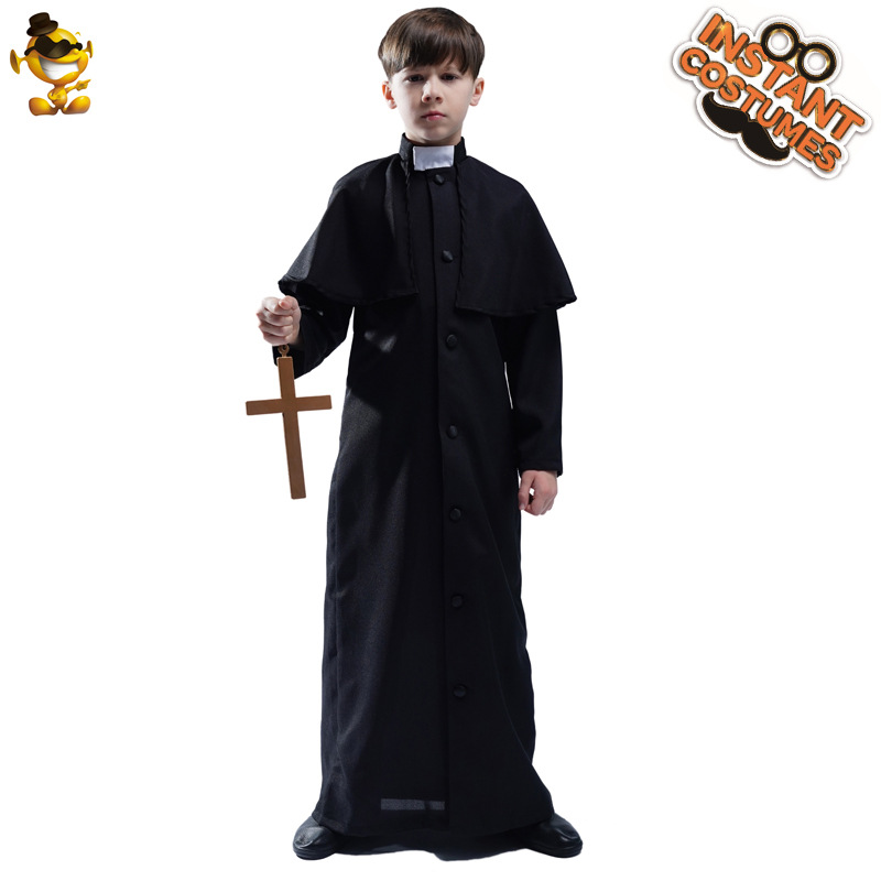 De Halloween de Los Niños macho monje sacerdote traje sacerdote juego de rol PARTIDO DE DISTRIBUCIÓN DE DISFRACES al por mayor image 6