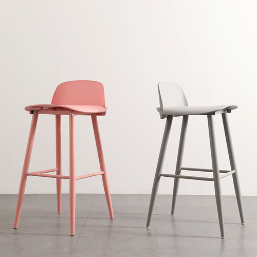 Nordic bar chair home modern simple high chair acrylic backrest internet celebrity milk tea shop cafe bar chair
