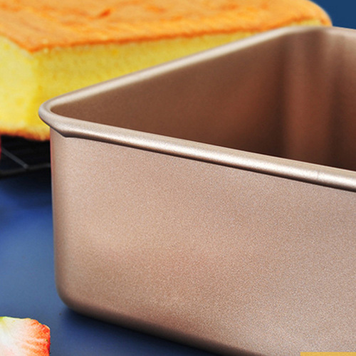 Rectangular baking pan, carbon steel baking pan, cake pan, square household pizza pan, golden baking pan