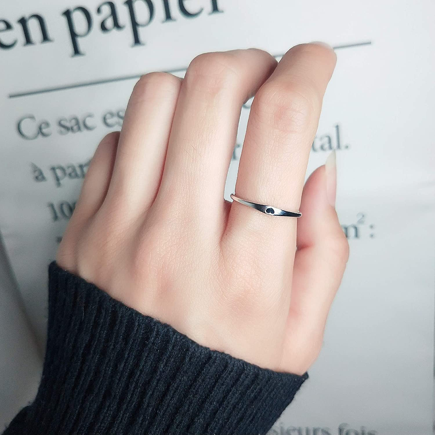 Daily Occasion Simple Style Geometric Heart Shape Titanium Steel Plating Rings