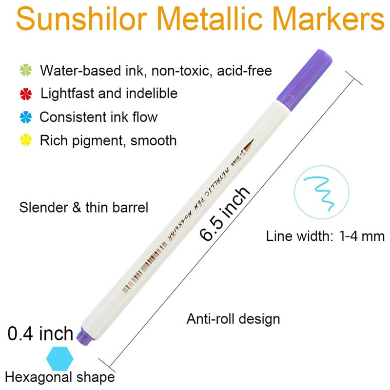 Bolígrafo de metal de secado rápido transfronterizo, bolígrafo de pintura, punta suave, marcador acrílico, venta directa de fábrica, marcador de color al por mayor