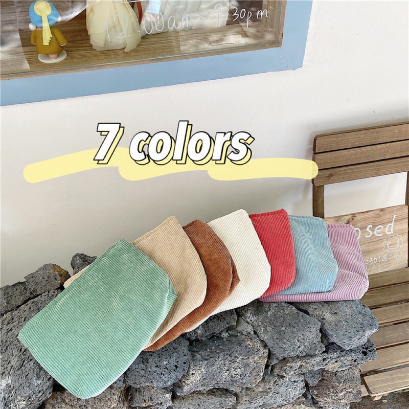 Corduroy Cosmetic Bag Large Capacity Lipstick Makeup Change Mobile Phone Carry-on Solid Color Storage Bag Can Change Logo