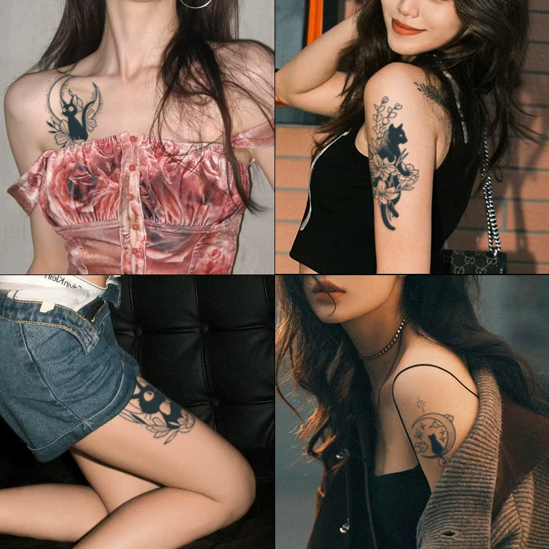 Травянистые водонепроницаемые милые трафареты с ретроотражающими Tattoo-наклейками, долгосрочный эффект, стиль высокого качества