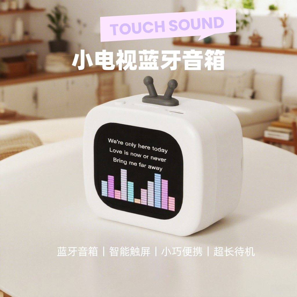 새로운 스마트 블루투스 스피커, 멋진 외관, 다기능 휴대용 터치 스피커, 전화 걸기 및 받기, 가사 표시 가능