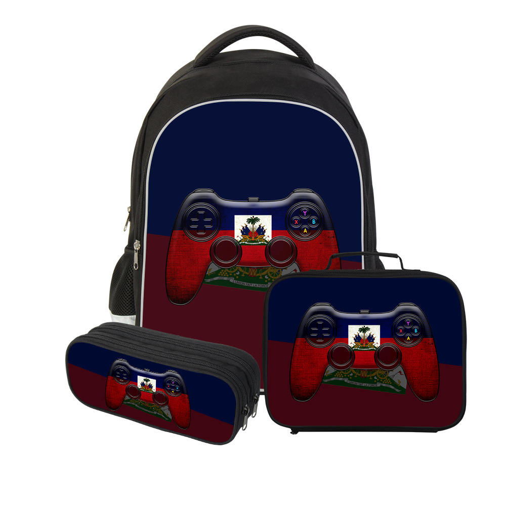 더블 배낭 3 피스 세트 아이티 국기