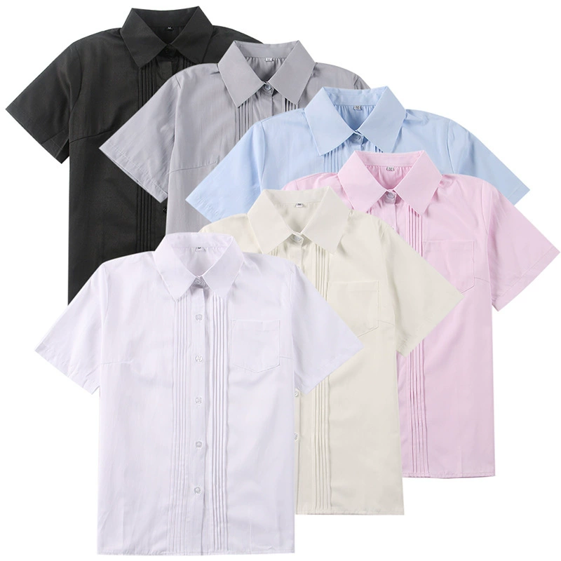 JK Униформа блузка с коротким рукавом летняя школа для колледжа акустика плиссированная рубашка белые топы