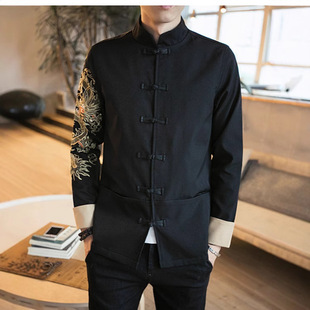 Men's Tang Suit suit Collar Clasp Chinese Style Zhongshan Suit Slim Fit Chinese Wedding Ceremony Performance Speaking of Young Han 15