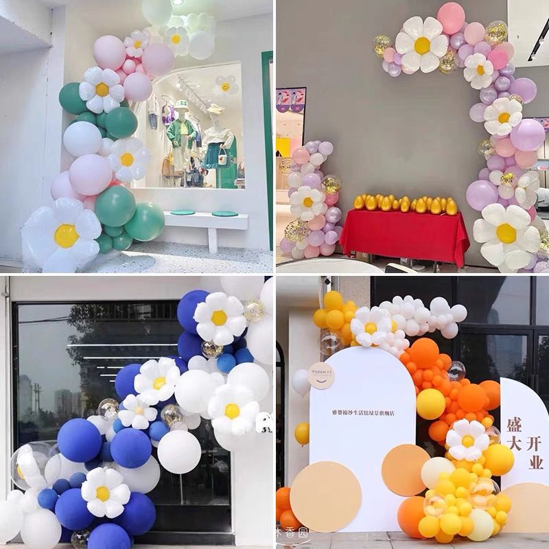 Carefully Selected Zouju Sunflower Latex Balloon Chain Internet Celebrity Store Opening Anniversary Event Venue Site Layout Cross-Border