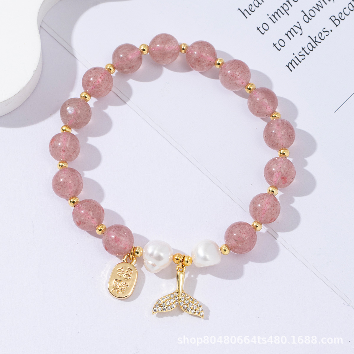Pulseras de perlas de agua dulce naturales pulseras de alto nivel pulseras de cristal de fresa damas de moda diseñadas regalos de joyería amatista