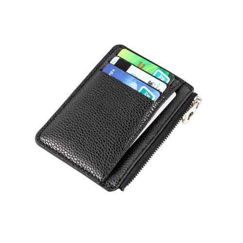 Foreign trade hot-selling new fashion creative zipper card holder large capacity ultra-thin litchi pattern multi-card slot coin purse wholesale