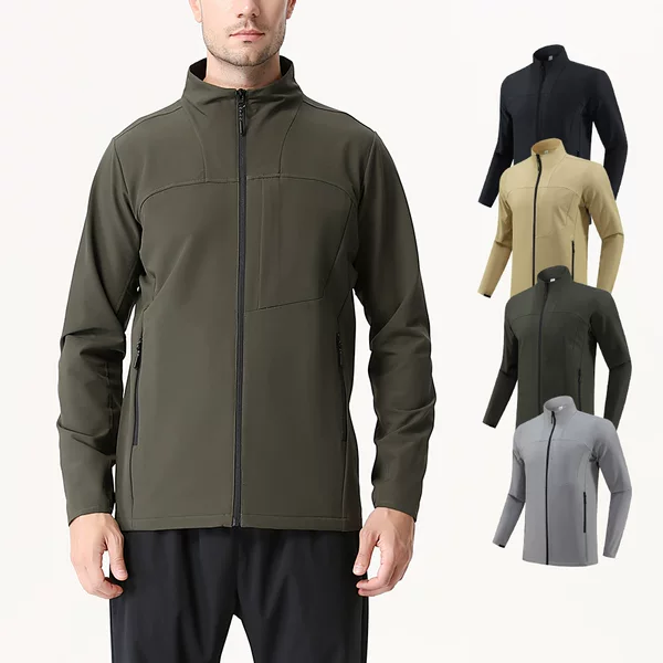 Dijia Autumn and Winter Outdoor Sports Jacket Jacket Jacket Men's Quick-drying Top with Vertical Collar Breathable Slim-fit Running Long-sleeved in stock