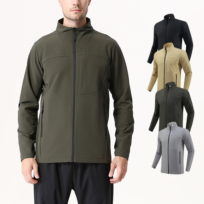 Dijia Autumn and Winter Outdoor Sports Jacket Jacket Jacket Men's Quick-drying Top with Vertical Collar Breathable Slim-fit Running Long-sleeved in stock
