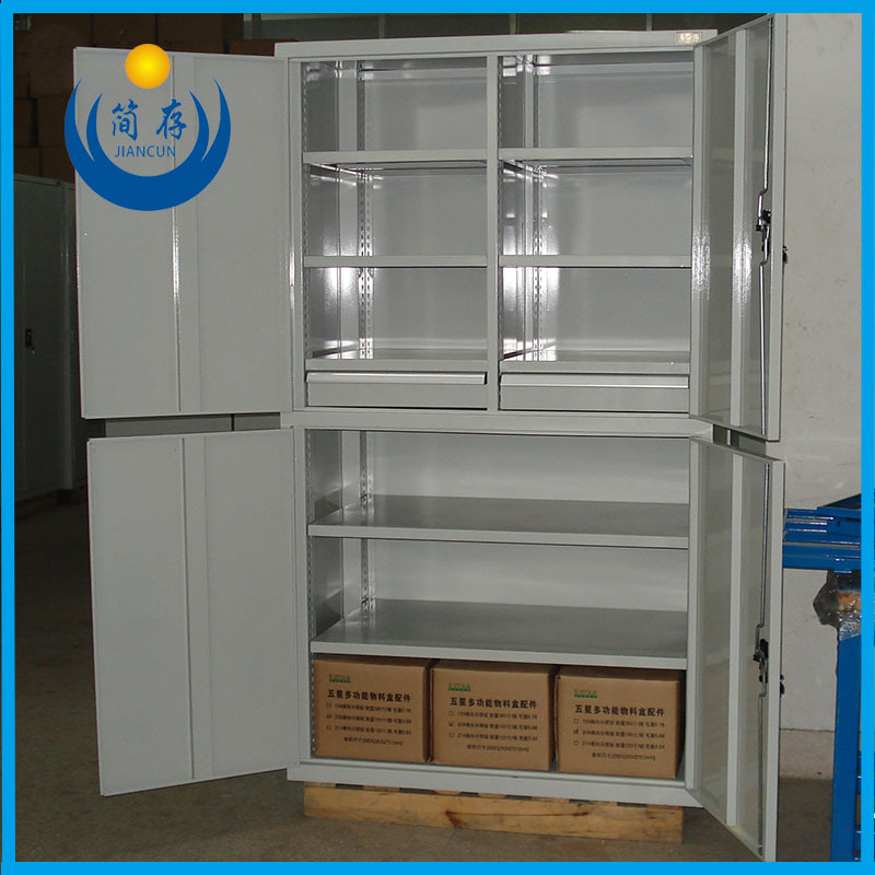 简存外开门储物柜 四开门置物柜重型五金工具柜可调层板柜 金属柜