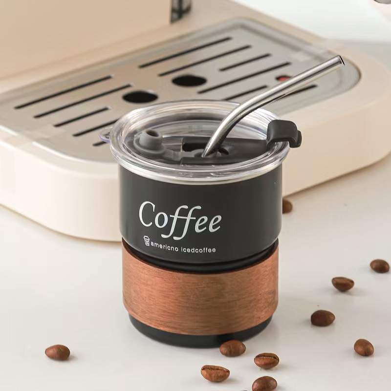 Taza de café americana de acero inoxidable 304 taza portátil con tapa y asa taza de campamento al aire libre antiescaldado taza de agua potable