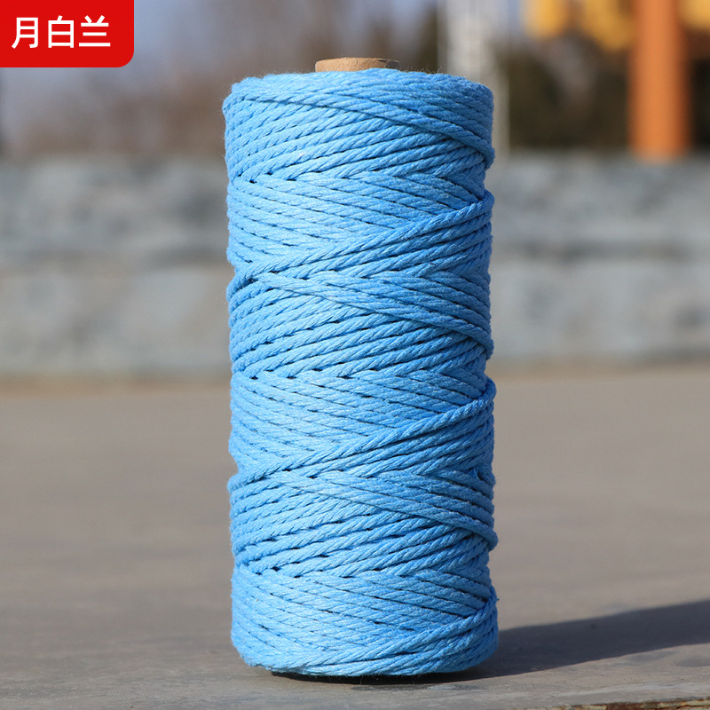 Cuerdas de algodón de color transfronterizas tejidas de algodón 2mm3mm4mm cuerdas de algodón hechas a mano cuerdas decorativas DIY cuerdas de algodón de color colgantes