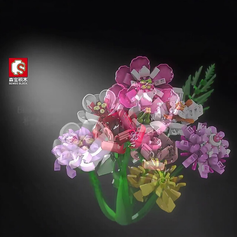 Senbao Building Blocks Flower Bouquet Flower Bonsai Assembly Decoration Flower Small Particle Assembly Toys Compatible with Lego Gifts Senbao Building Blocks Flower Bouquet Flower Bonsai Assembly Decoration Flower Small Particle Assembly Toys Compatible with Lego Gifts