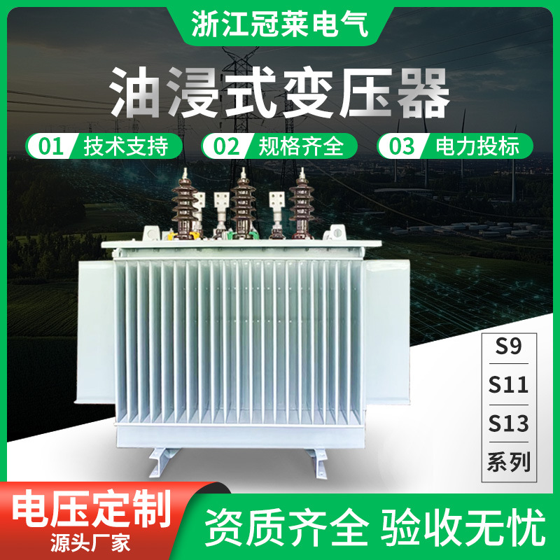 S9-S11-S13油浸式电力变压器10kv高压三相铜铝芯250/315/630kva