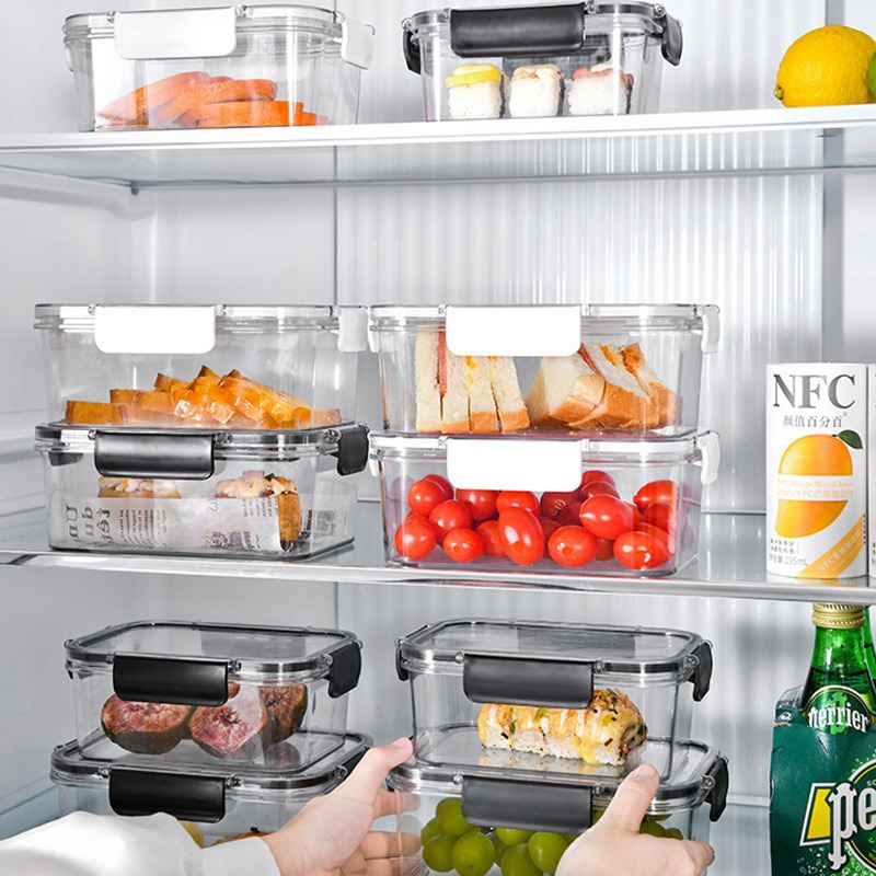 Caja de conservación fresca frigorífico de grado alimenticio caja de almacenamiento sellada congelada caja sellada con tapa olla de comida de fruta de nuez