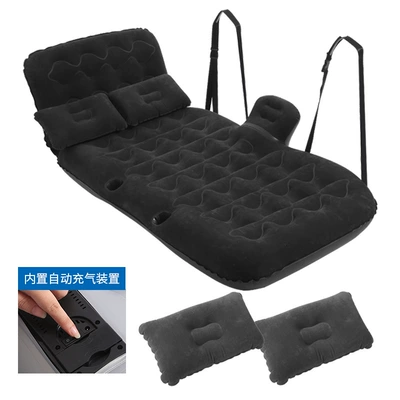 Vehicle-mounted inflatable bed: suede family car dual-purpose travel