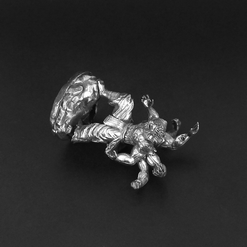 Blanco cobre sólido seis brazos loco diablo Asura decoración modelo hecho a mano artesanías de metal niños regalo de cumpleaños al por mayor