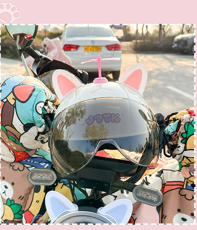 Helmet Decoration Cat Ears Motorcycle Electric Car Decoration