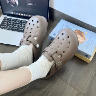 Korean Style Fashionable EVA Birkenneth Shoes Outer Wear Lazy Slip-on Half Slippers Female Student Simple Ins Sandals