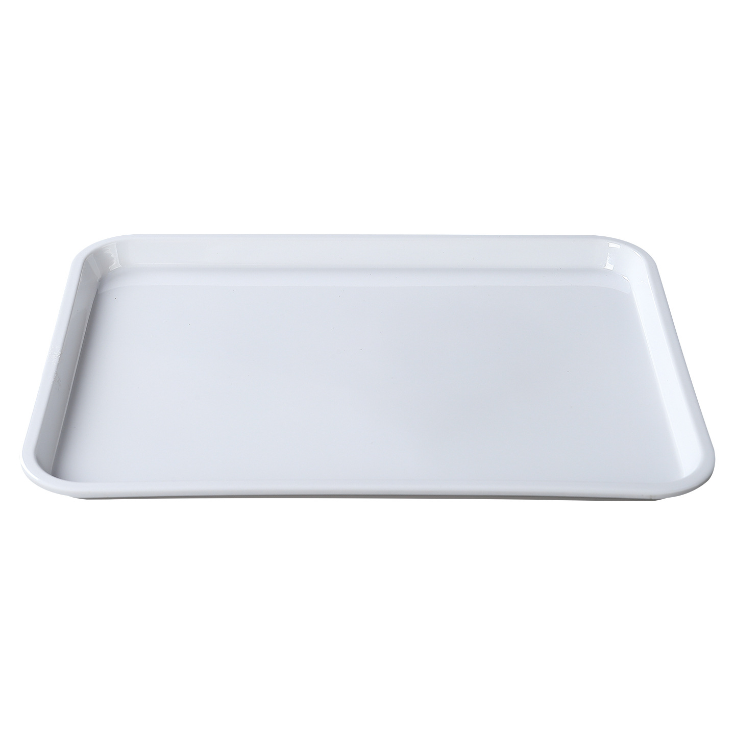 bandeja blanca de melamina taza de agua rectangular bandeja de té bandeja de pan de pastel de pan de comida rápida bandeja de plástico comercial