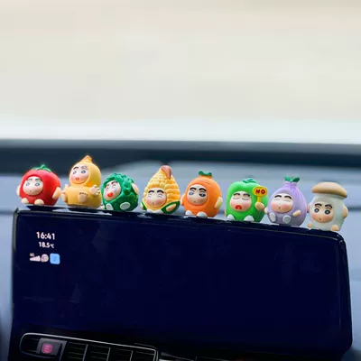 Car ornaments: Car Interior Decorations New - full-set-of-8-vegetable-shin-chan