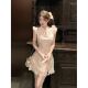 New Chinese Style Improved Cheongsam Beautiful Small Flying Sleeve Floral dress Women's Summer High-end Waisted Elegant Hip-wrap Skirt