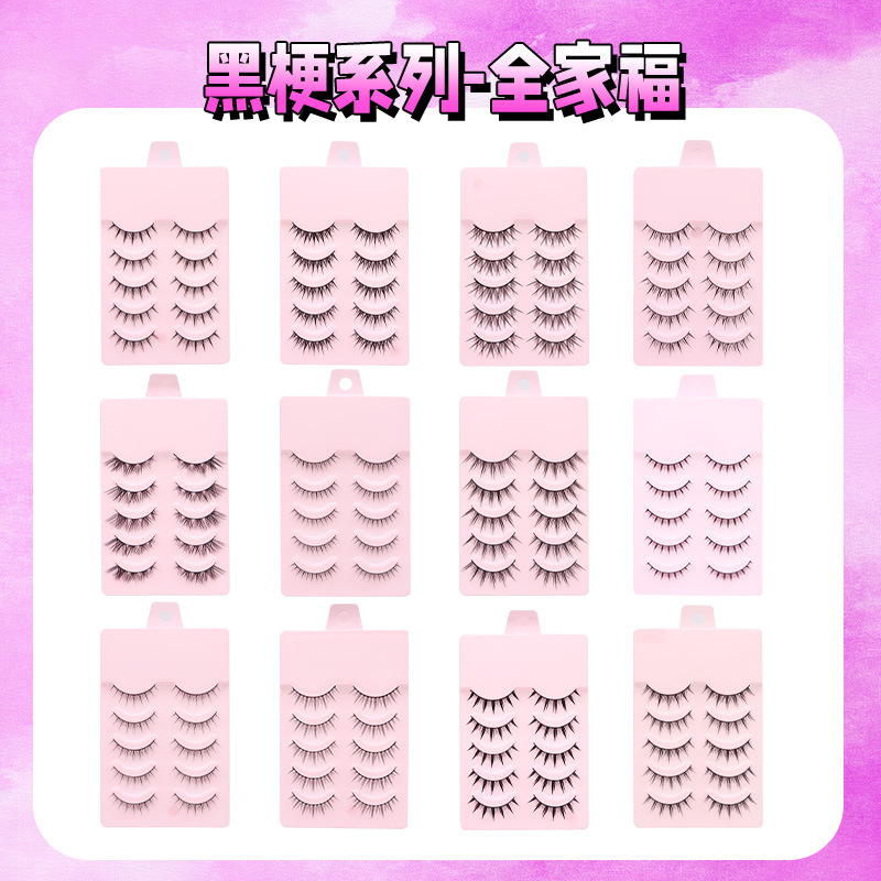 Comic Eyelashes with Black Stems, Thick Little Devil False Eyelashes, Natural Realistic Cosplay Eyelashes, Full Strip Influencer Style Comic Eyelashes with Black Stems, Thick Little Devil False Eyelashes, Natural Realistic Cosplay Eyelashes, Full Strip Influencer Style