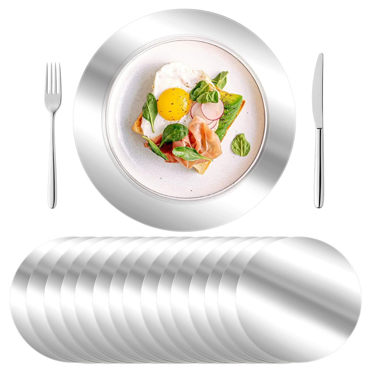 Трансграничные круглые золотые столовые коврики 33 см обеденный стол одноразовые бумажные коврики зеркальные золотые серебряные декоративные столовые коврики производители