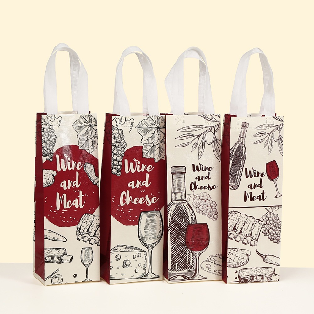 跨境红酒无纺布袋手提葡萄酒包装袋节日活动洋酒收纳袋批发现货