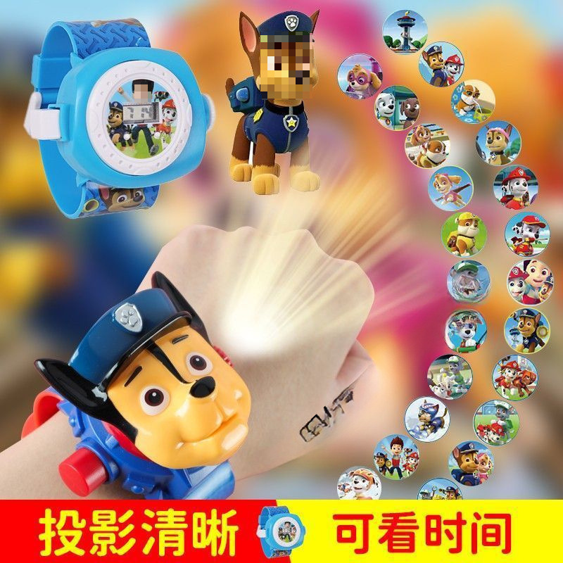 儿童卡通投影发光手表汪汪队玩具表艾莎公主手表岁|undefined