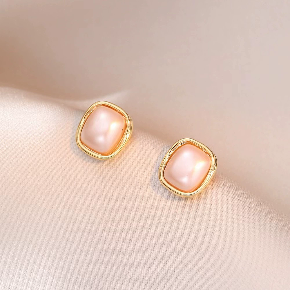 Серьги, серебряная игла из жемчуга, японский и корейский, серебро 925 образец, интернет-знаменитость, французский стиль, простой и элегантный дизайн
