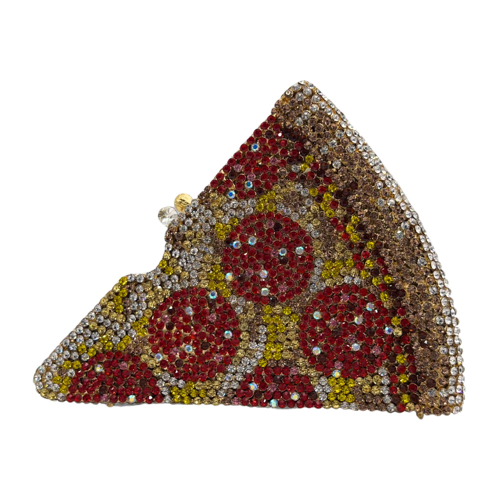 Pizza cristal bolso de mano transfronterizo nuevo paquete de cena de diamantes de pizza bolso de mano de mujer